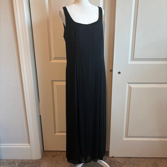 Niteline Della Roufogali Black Fully Beaded Full Length Sz 14 Formal Event - Picture 1 of 11